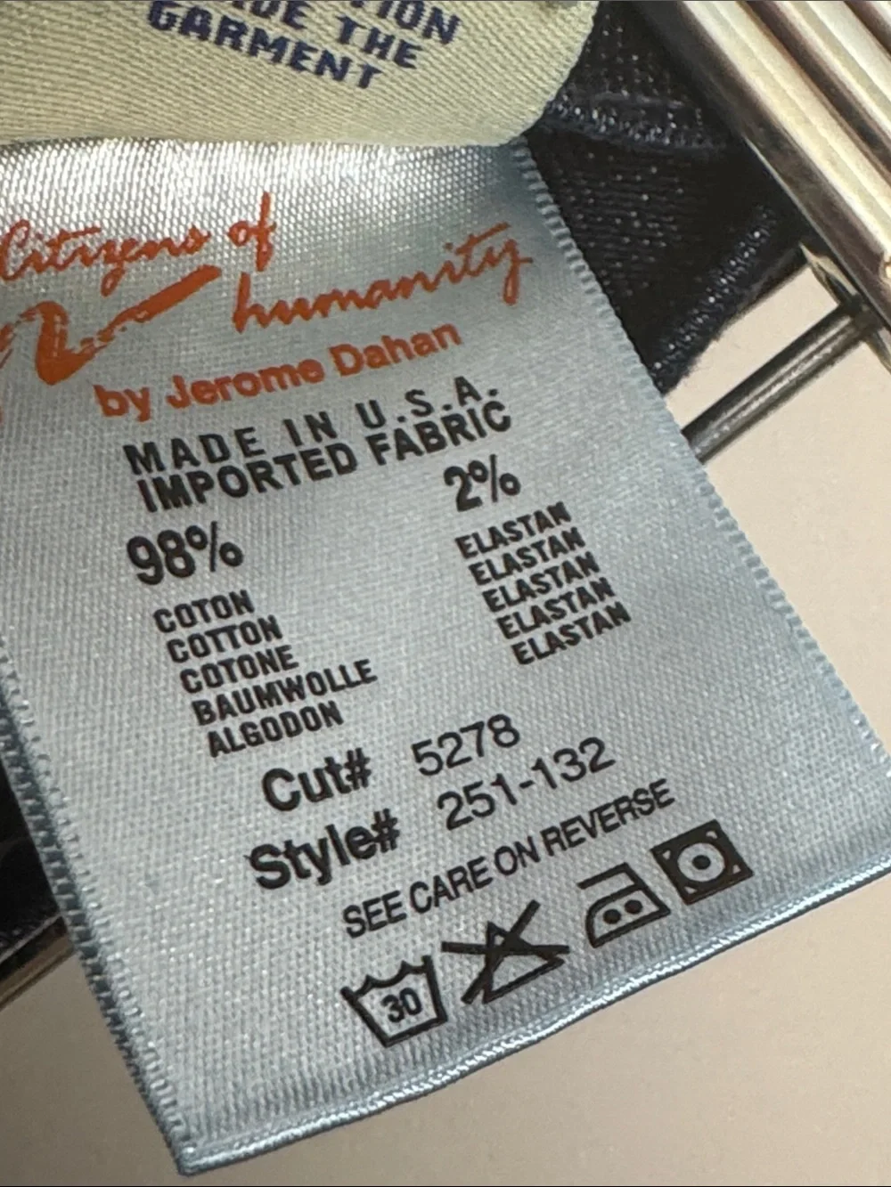 Citizens Of Humanity 98% cotton